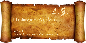 Lindmayer Zalán névjegykártya